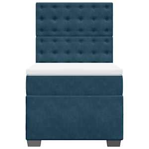 Box spring postel s matrací modrá 80 x 200 cm samet - obrázek 4