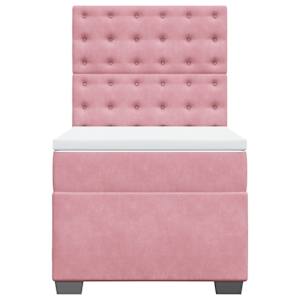Box spring postel s matrací růžová 80 x 200 cm samet - obrázek 4