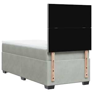Box spring postel s matrací světle šedá 90x190 cm samet - obrázek 10