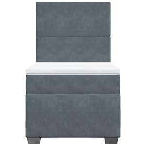 Box spring postel s matrací tmavě šedá 90x190 cm samet - obrázek 4