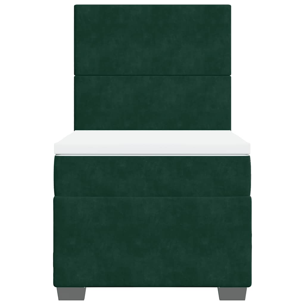 vidaXL Boxspring met matras fluweel donkergroen 90x190 cm groen, foto 4