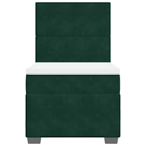 Box spring postel s matrací tmavě zelená 90x190 cm samet - obrázek 4