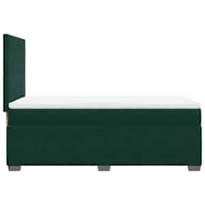 Box spring postel s matrací tmavě zelená 90x190 cm samet - obrázek 9