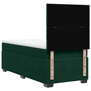 Box spring postel s matrací tmavě zelená 90x190 cm samet - obrázek 10