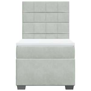 Box spring postel s matrací světle šedá 90x190 cm samet - obrázek 4