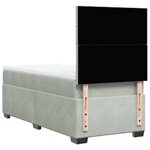 Box spring postel s matrací světle šedá 90x190 cm samet - obrázek 10