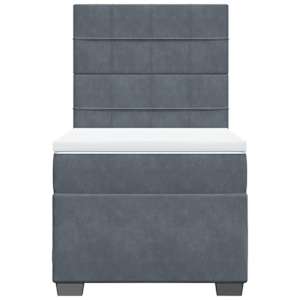Box spring postel s matrací tmavě šedá 90x190 cm samet - obrázek 4