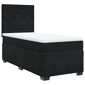 Box spring postel s matrací černá 90x190 cm samet - obrázek 2