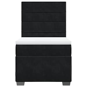 Box spring postel s matrací černá 90x190 cm samet - obrázek 4