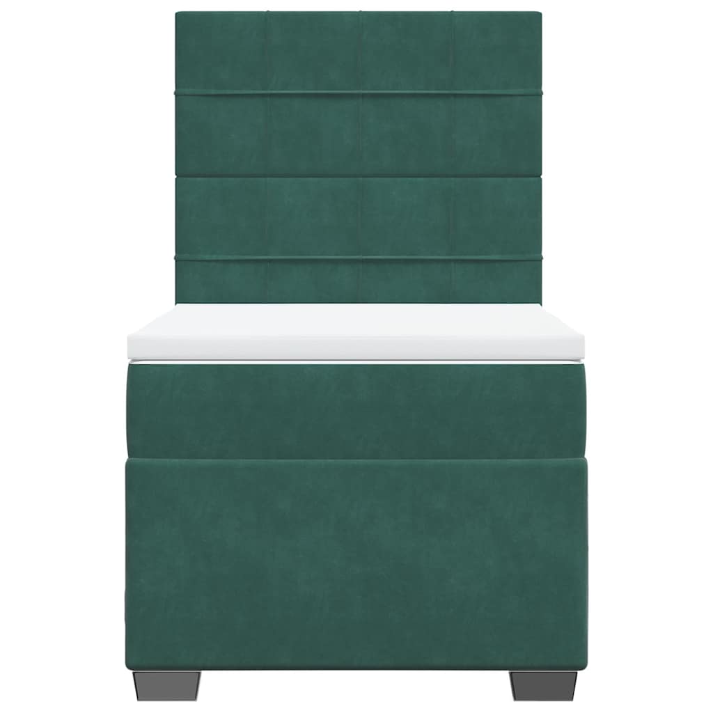 vidaXL Boxspring met matras fluweel donkergroen 90x190 cm groen, foto 4