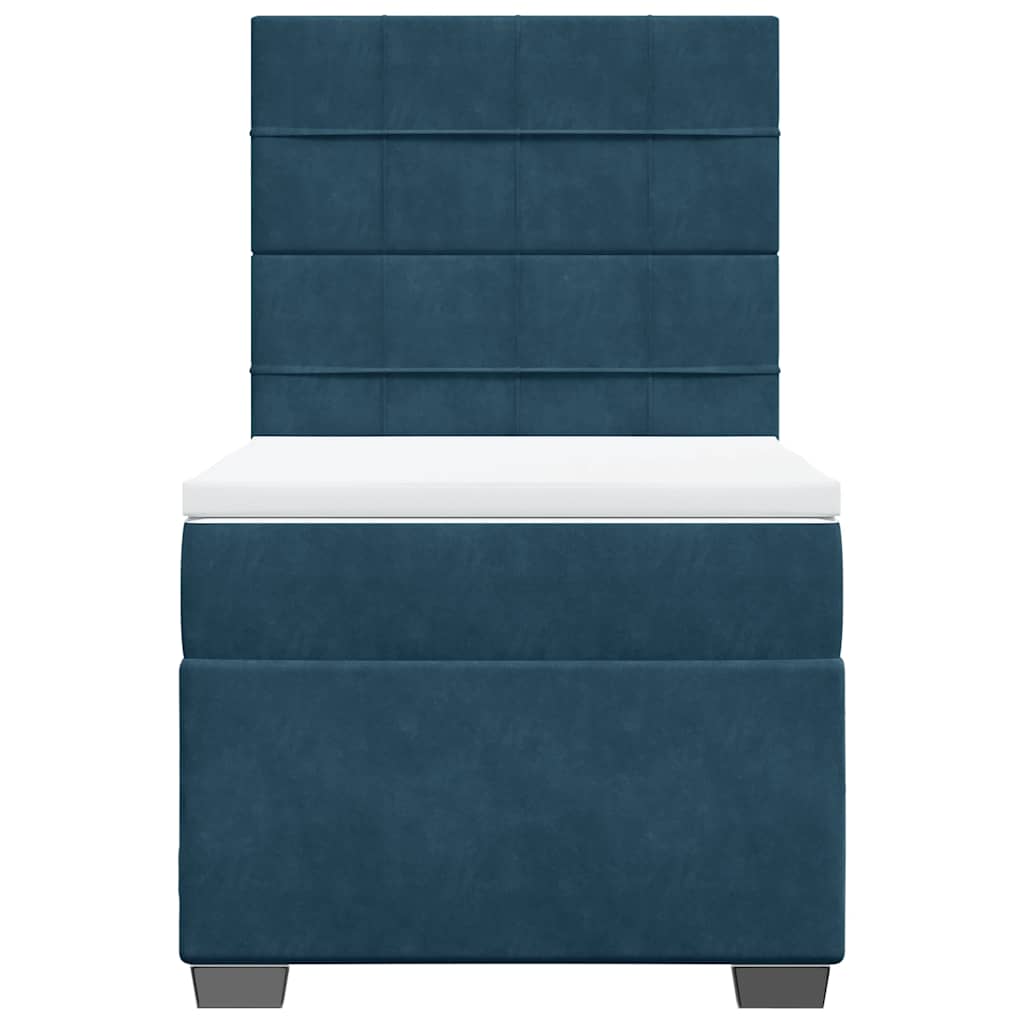 vidaXL Boxspring met matras fluweel blauw 90x190 cm, foto 4