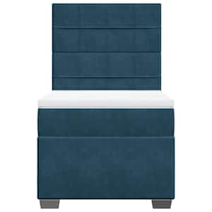 Box spring postel s matrací modrá 90 x 190 cm samet - obrázek 4