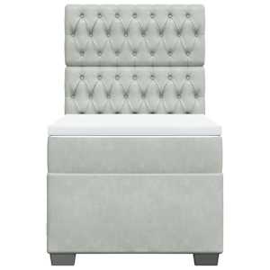 Box spring postel s matrací světle šedá 90x190 cm samet - obrázek 4