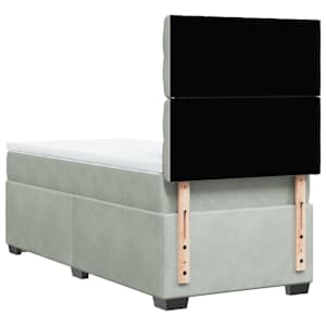 Box spring postel s matrací světle šedá 90x190 cm samet - obrázek 10