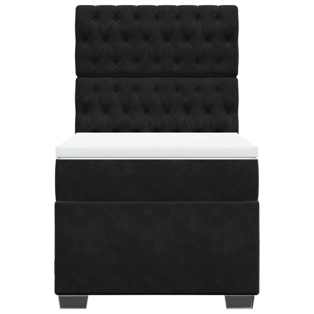 vidaXL Boxspring met matras fluweel zwart 90x190 cm, foto 4