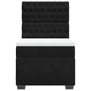 Box spring postel s matrací černá 90x190 cm samet - obrázek 4
