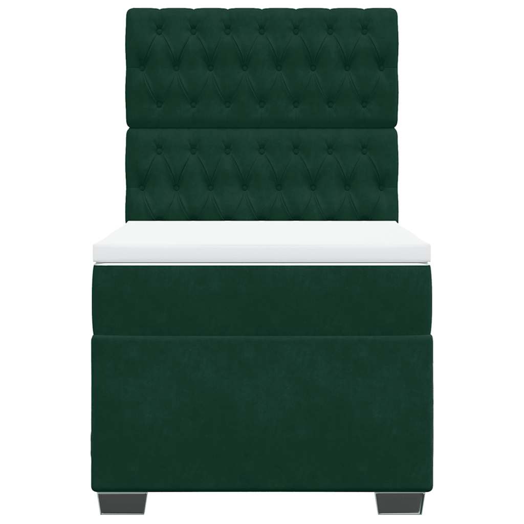 vidaXL Boxspring met matras fluweel donkergroen 90x190 cm groen, foto 4