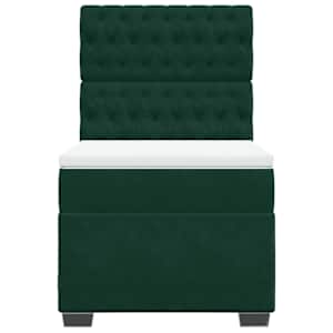 Box spring postel s matrací tmavě zelená 90x190 cm samet - obrázek 4