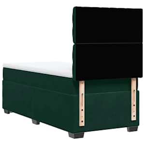 Box spring postel s matrací tmavě zelená 90x190 cm samet - obrázek 10