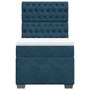 Box spring postel s matrací modrá 90 x 190 cm samet - obrázek 4