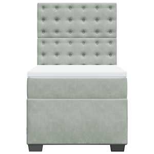 Box spring postel s matrací světle šedá 90x190 cm samet - obrázek 4
