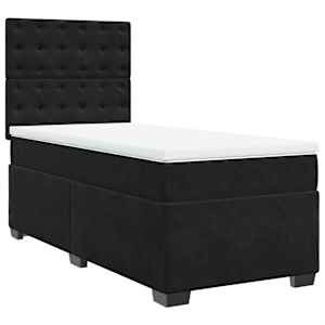 Box spring postel s matrací černá 90x190 cm samet - obrázek 2