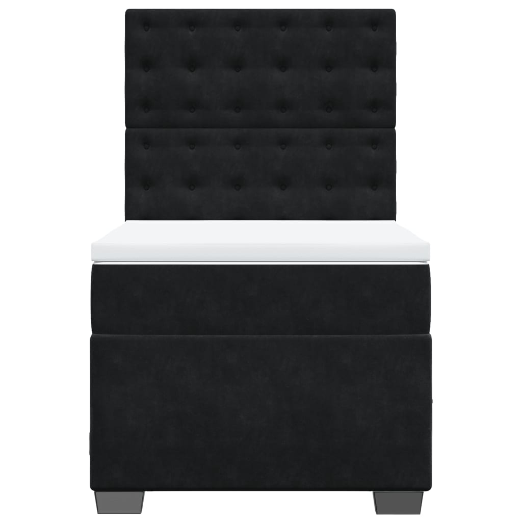 vidaXL Boxspring met matras fluweel zwart 90x190 cm, foto 4