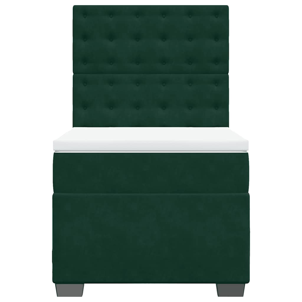 vidaXL Boxspring met matras fluweel donkergroen 90x190 cm groen, foto 4