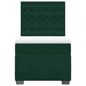 Box spring postel s matrací tmavě zelená 90x190 cm samet - obrázek 4