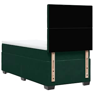 Box spring postel s matrací tmavě zelená 90x190 cm samet - obrázek 10