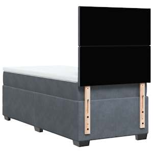 Box spring postel s matrací tmavě šedá 90x200 cm samet - obrázek 10