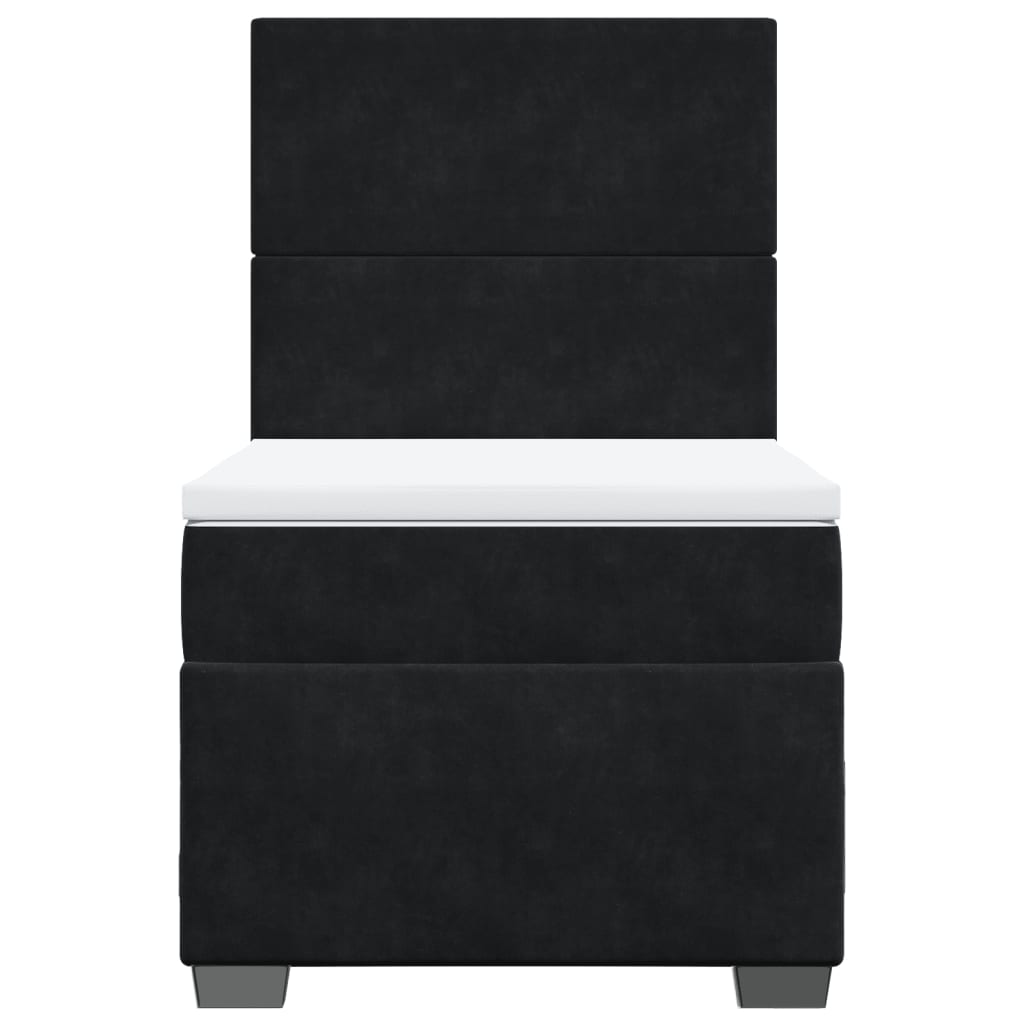 vidaXL Boxspring met matras fluweel zwart 90x200 cm, foto 4