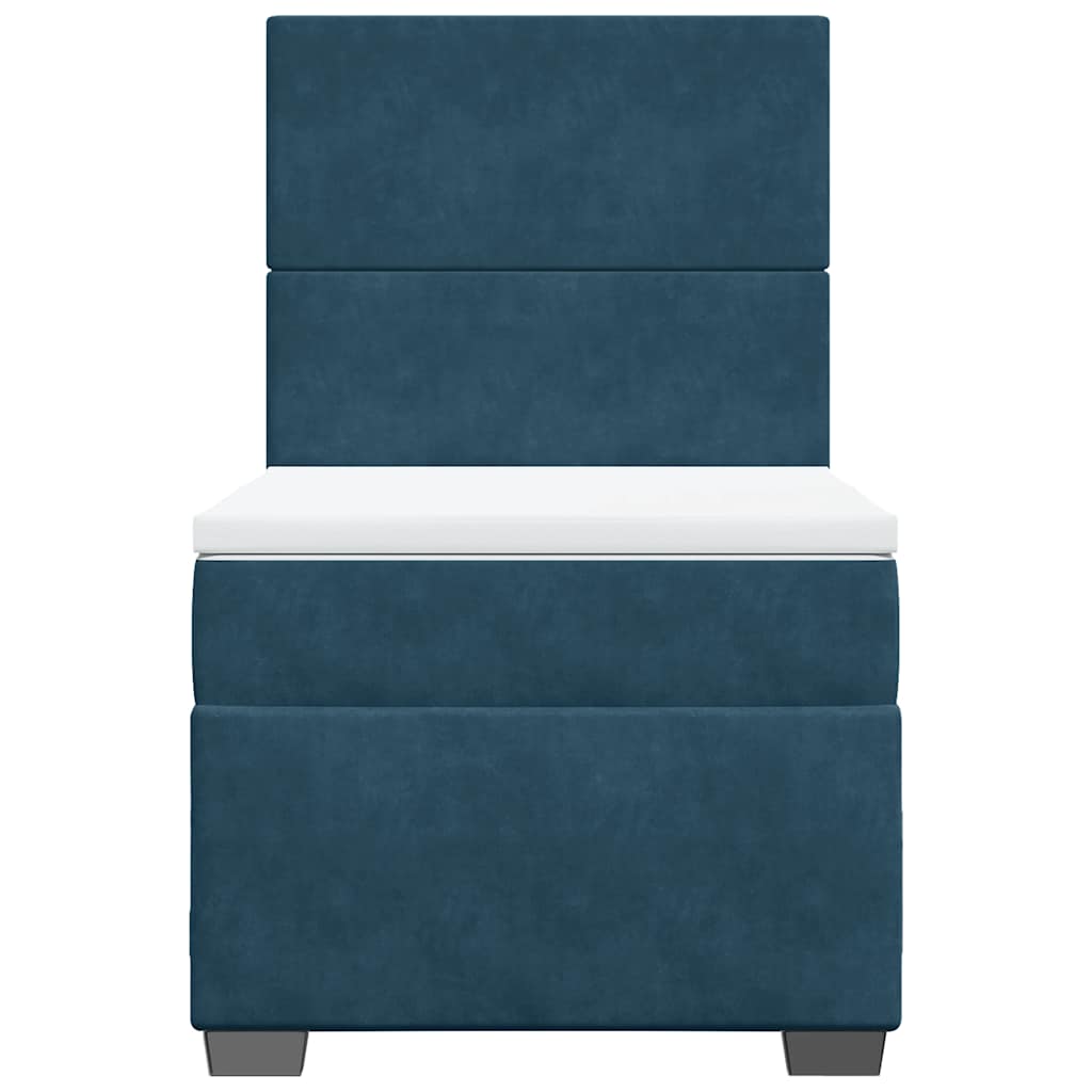 vidaXL Boxspring met matras fluweel blauw 90x200 cm, foto 4