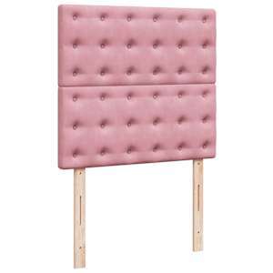Box spring postel s matrací růžová 90x200 cm samet - obrázek 8