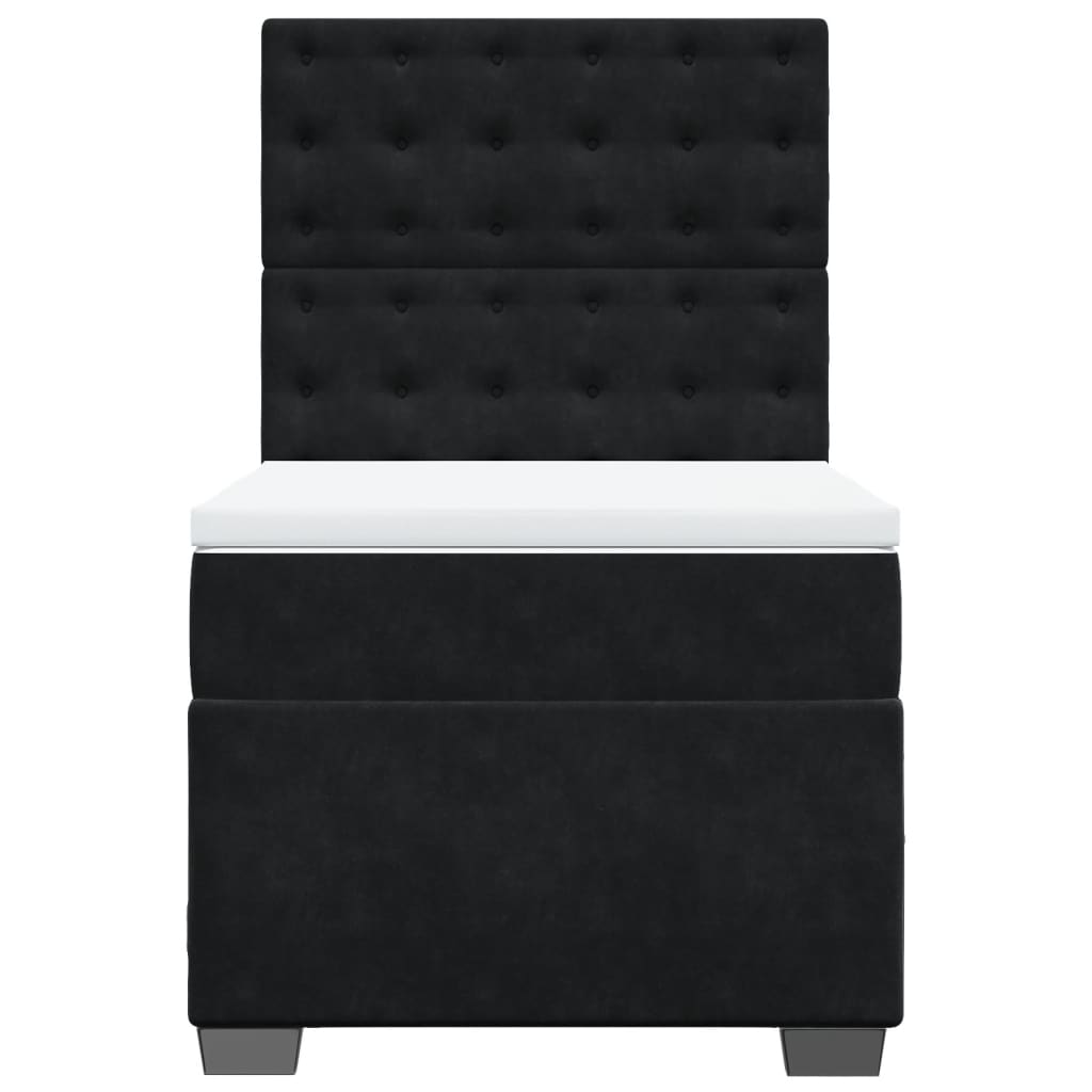 vidaXL Boxspring met matras fluweel zwart 90x200 cm, foto 4