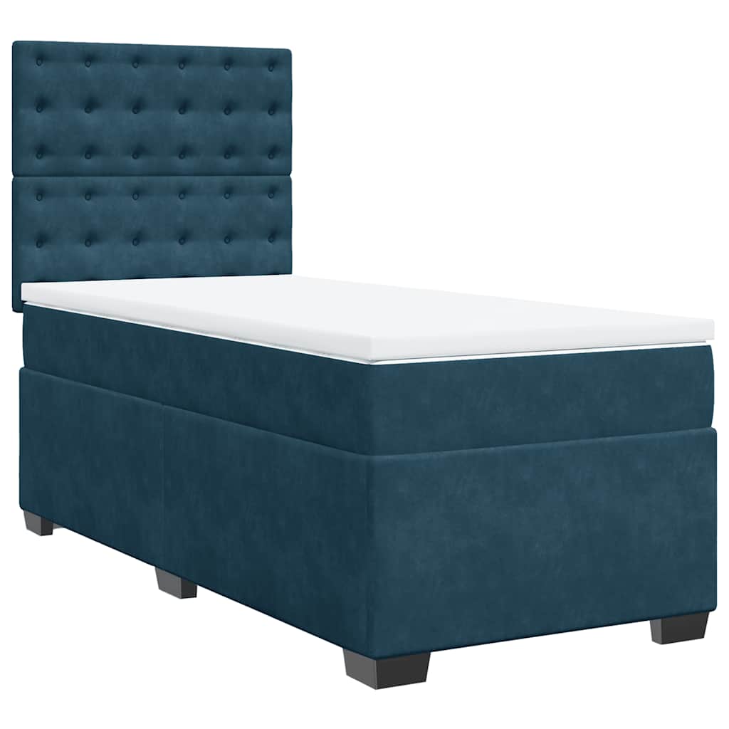 Thumbnail - vidaXL Boxspringbett mit Matratze Blau 90x200 cm Samt