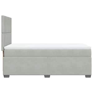 Box spring postel s matrací světle šedá 100x200 cm samet - obrázek 9