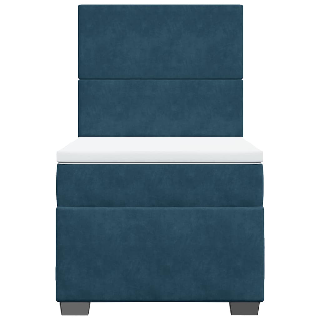 vidaXL Boxspring met matras fluweel blauw 100x200 cm, foto 4
