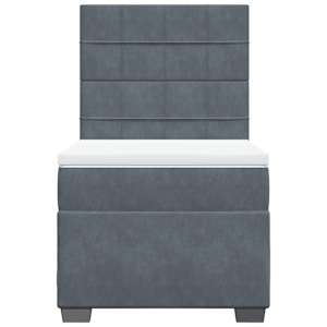 Box spring postel s matrací tmavě šedá 100x200 cm samet - obrázek 4