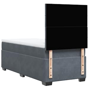 Box spring postel s matrací tmavě šedá 100x200 cm samet - obrázek 10