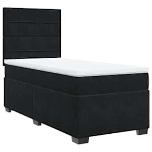 Box spring postel s matrací černá 100x200 cm samet - obrázek 2