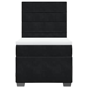 Box spring postel s matrací černá 100x200 cm samet - obrázek 4