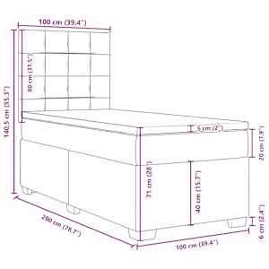 Box spring postel s matrací tmavě zelená 100x200 cm samet - obrázek 12