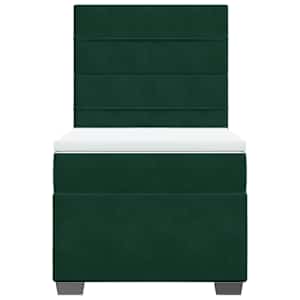 Box spring postel s matrací tmavě zelená 100x200 cm samet - obrázek 4