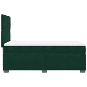 Box spring postel s matrací tmavě zelená 100x200 cm samet - obrázek 8