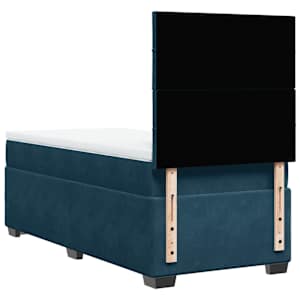 Box spring postel s matrací modrá 100 x 200 cm samet - obrázek 10