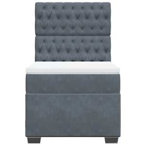 Box spring postel s matrací tmavě šedá 100x200 cm samet - obrázek 4