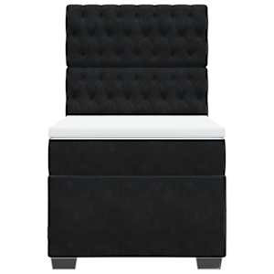Box spring postel s matrací černá 100x200 cm samet - obrázek 4
