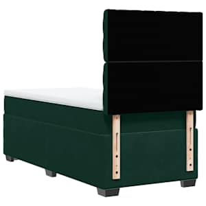 Box spring postel s matrací tmavě zelená 100x200 cm samet - obrázek 10