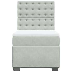 Box spring postel s matrací světle šedá 100x200 cm samet - obrázek 4